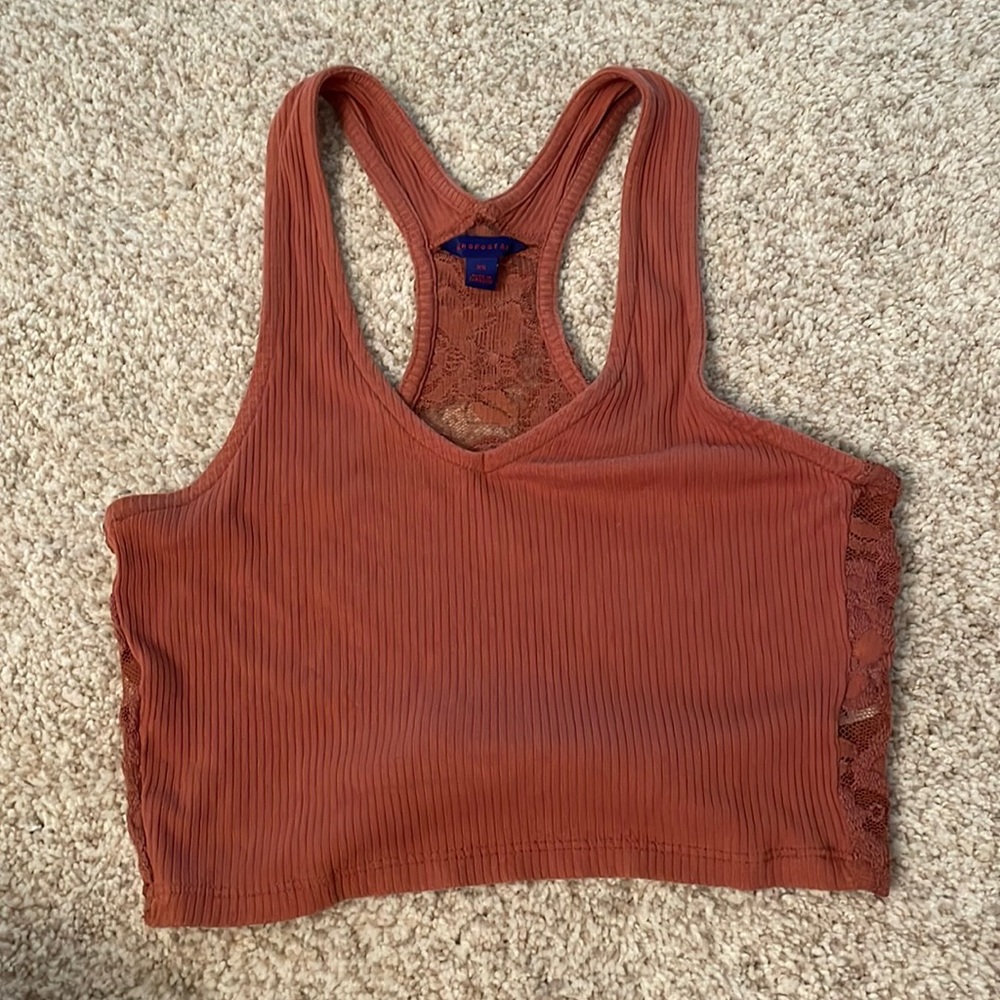 Orange Lace Crop Top